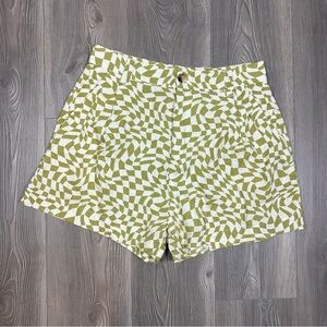 Ghanda Green Check Print Linen Shorts 8 Retro Resort Vibes